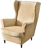 Vista 14 de GULI Wingback - Funda para silla de 2 piezas, fundas para silla de sillón, fundas de elastano para sofá, protector de muebles, lavable a máquina