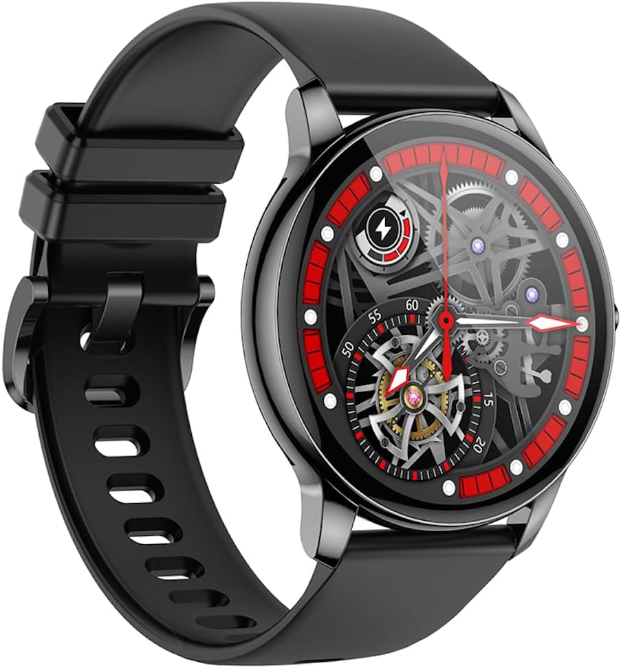 אַנגגאַלד view of Hoco Y10 Smart Watch with mechanical watch face
