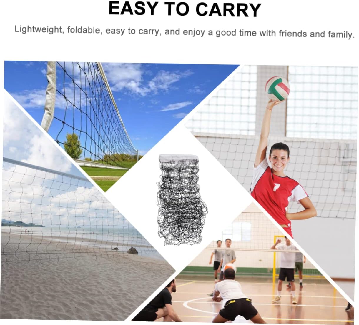 Kisangel 1Pc Standard Volleyball Net for Competition and Practice Durable Pe Material Lightweight Easy to Install for Stadiums Backyards Schools and Outdoor Activities