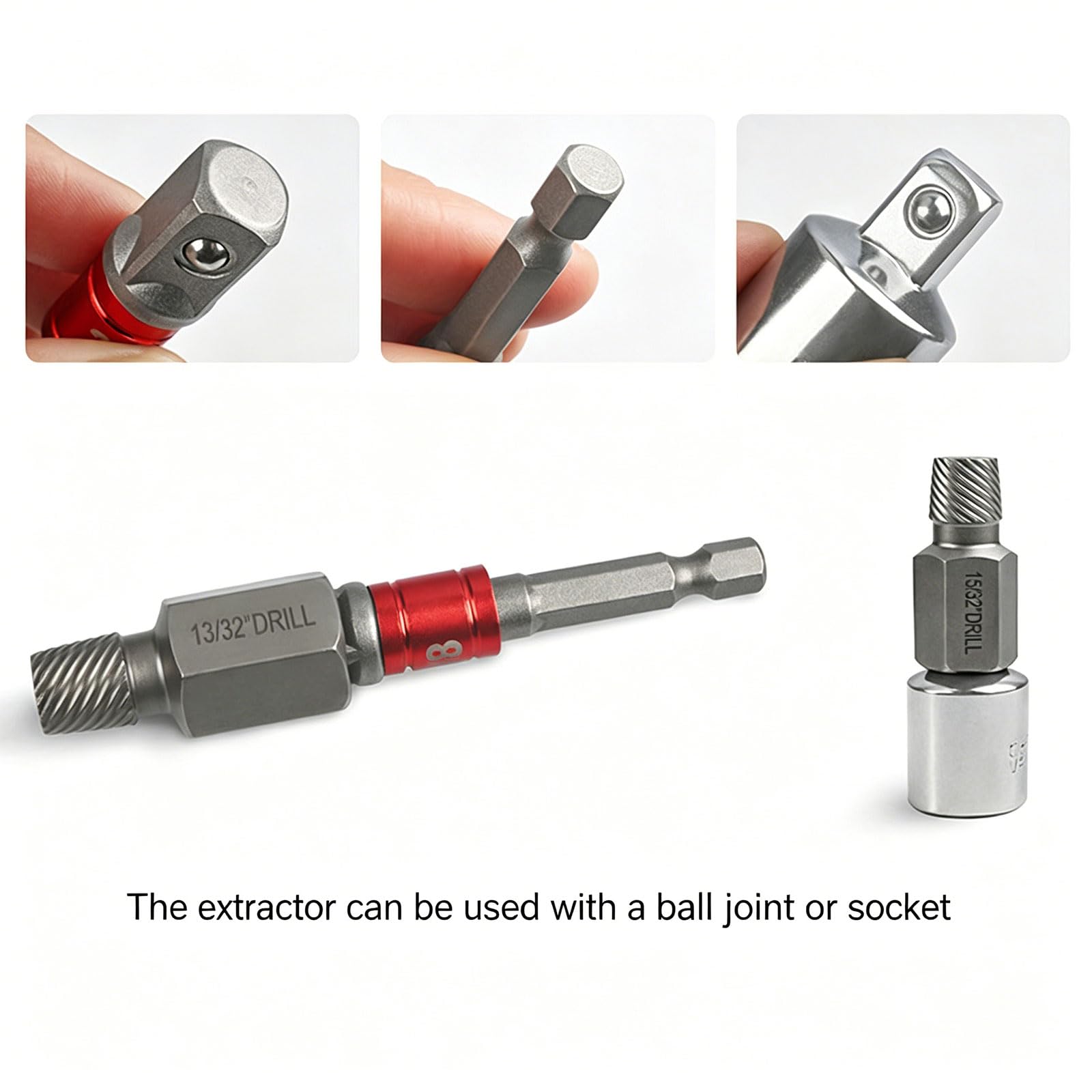 Juego de 27 extractores de tornillos hexagonales de acero de aleación de alta resistencia para extracción de pernos oxidados con caja de almacenamiento, equipo de cierre roto de liberación rápida