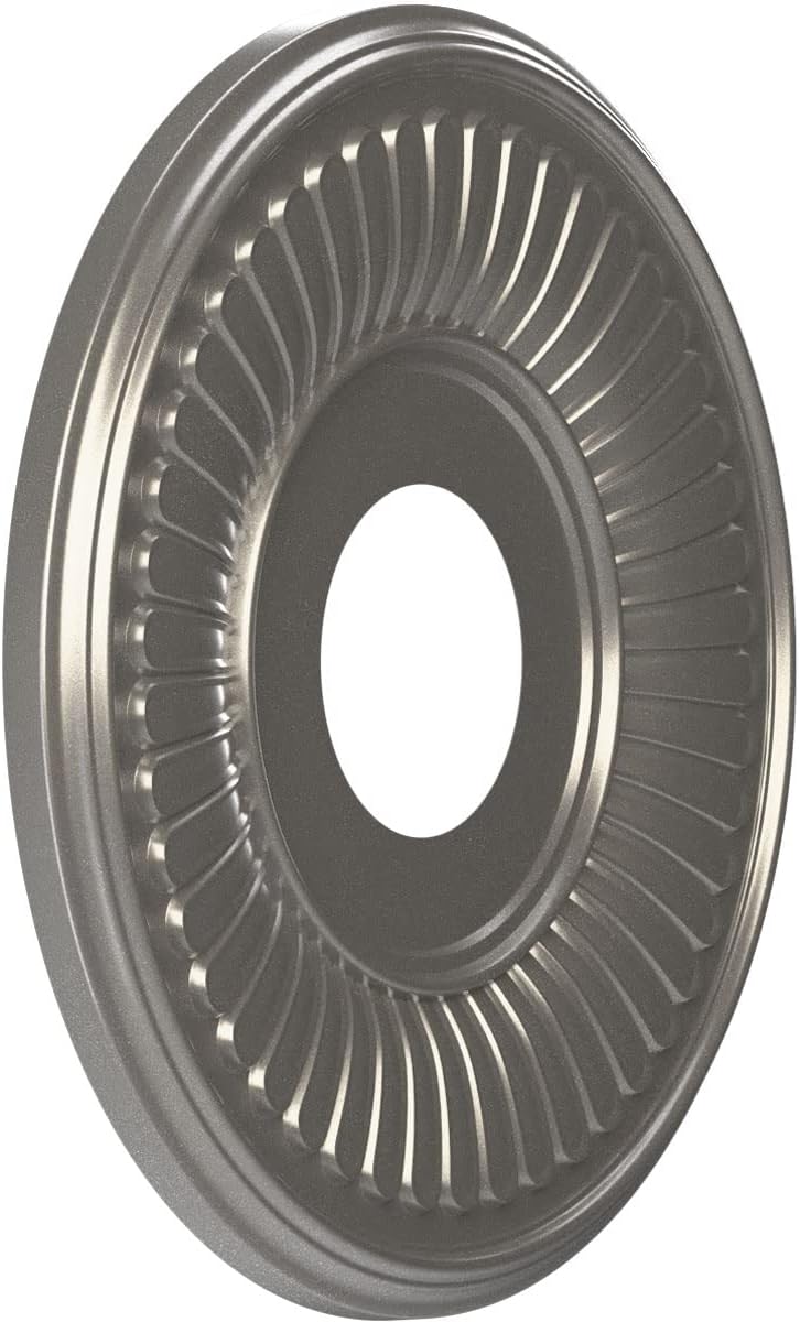 Ekena Millwork 13"OD x 3 1/2"ID x 3/4"P Berkshire Thermoformed PVC Ceiling Medallion (Fits Canopies up to 5 3/4"), Aged Dark Steel