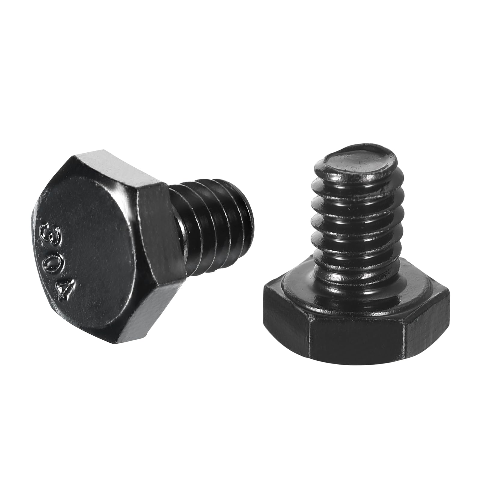uxcell 10Pcs 1/4-20 x 3/8" Hex Head Bolts, 304 Stainless Steel Fully Threaded Hex Head Screw, Black Oxide Finish, Hex Bolts for Construction,
