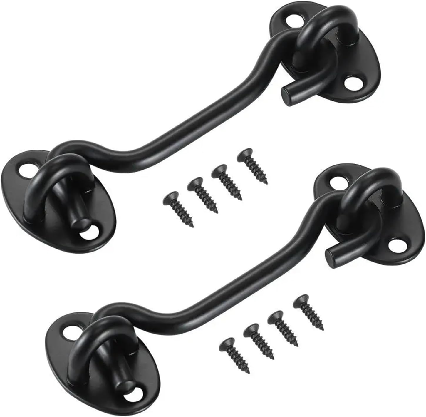 Durability 8Pcs Barn Door Gate Latch Hook and Eye Set with Mounting Screws Lock