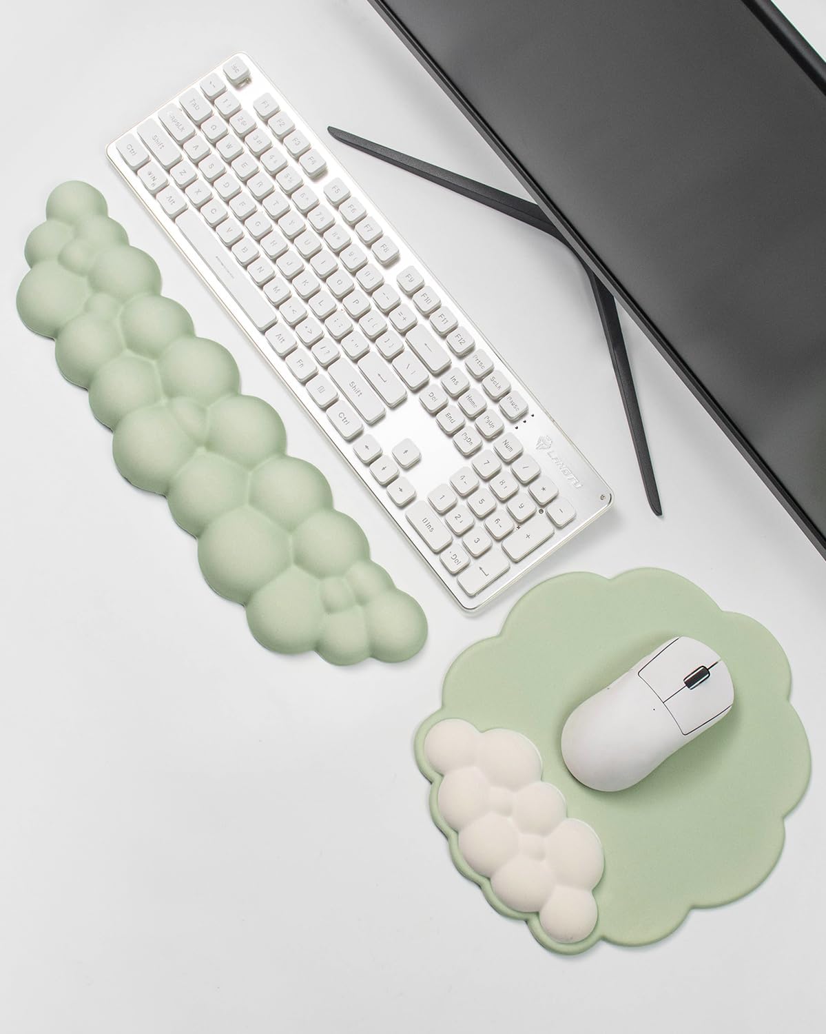 Cloud Wrist Rest Keyboard, Ergonomic Purple Mouse Pad with Wrist Support, Memory Foam Cloud Mousepad for Office Gaming