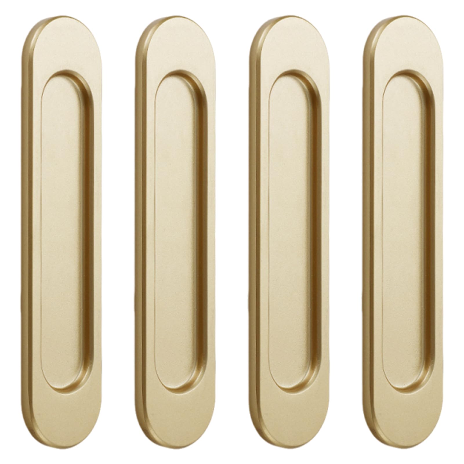 SHYYOULQE Contemporary Bronze Cabinets Handles Auto Adhesive Smooth Pulls for Pocket Door Bathroom Furniture Ovals Recessed Cabinets Pull Handles