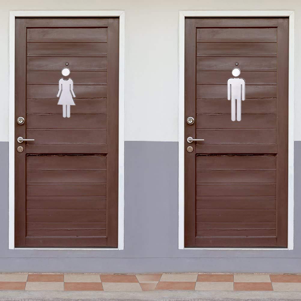 Buy Mirrwin Male and Female Toilet Door Sign Toilet Door Sign Silver