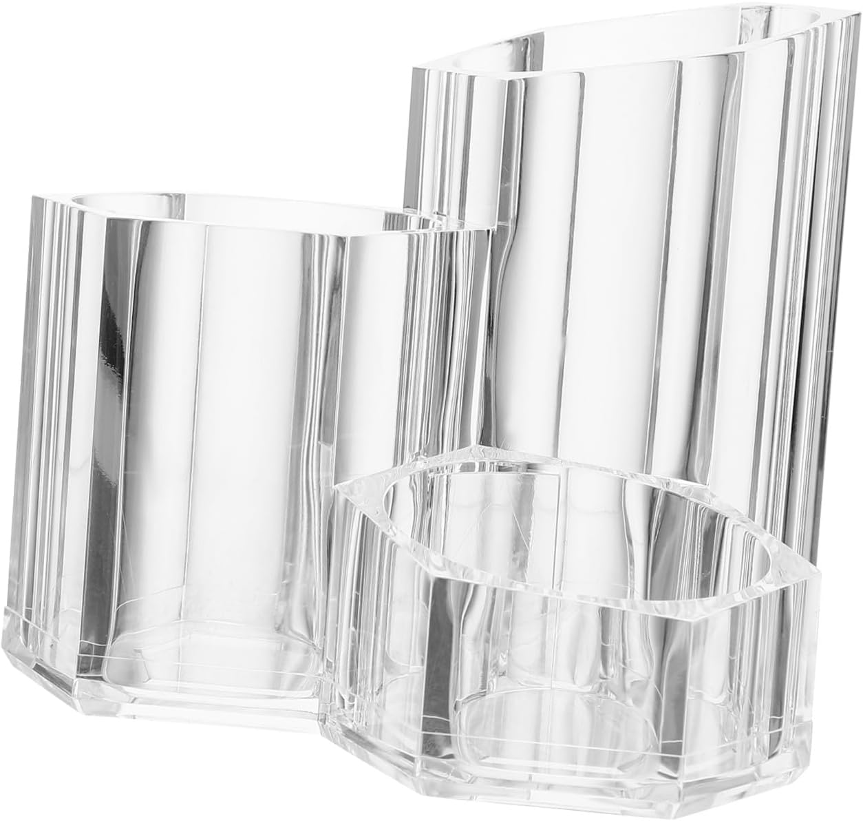 INOOMP Acrylic Makeup Brush Holder with Cover for Cosmetics Storage