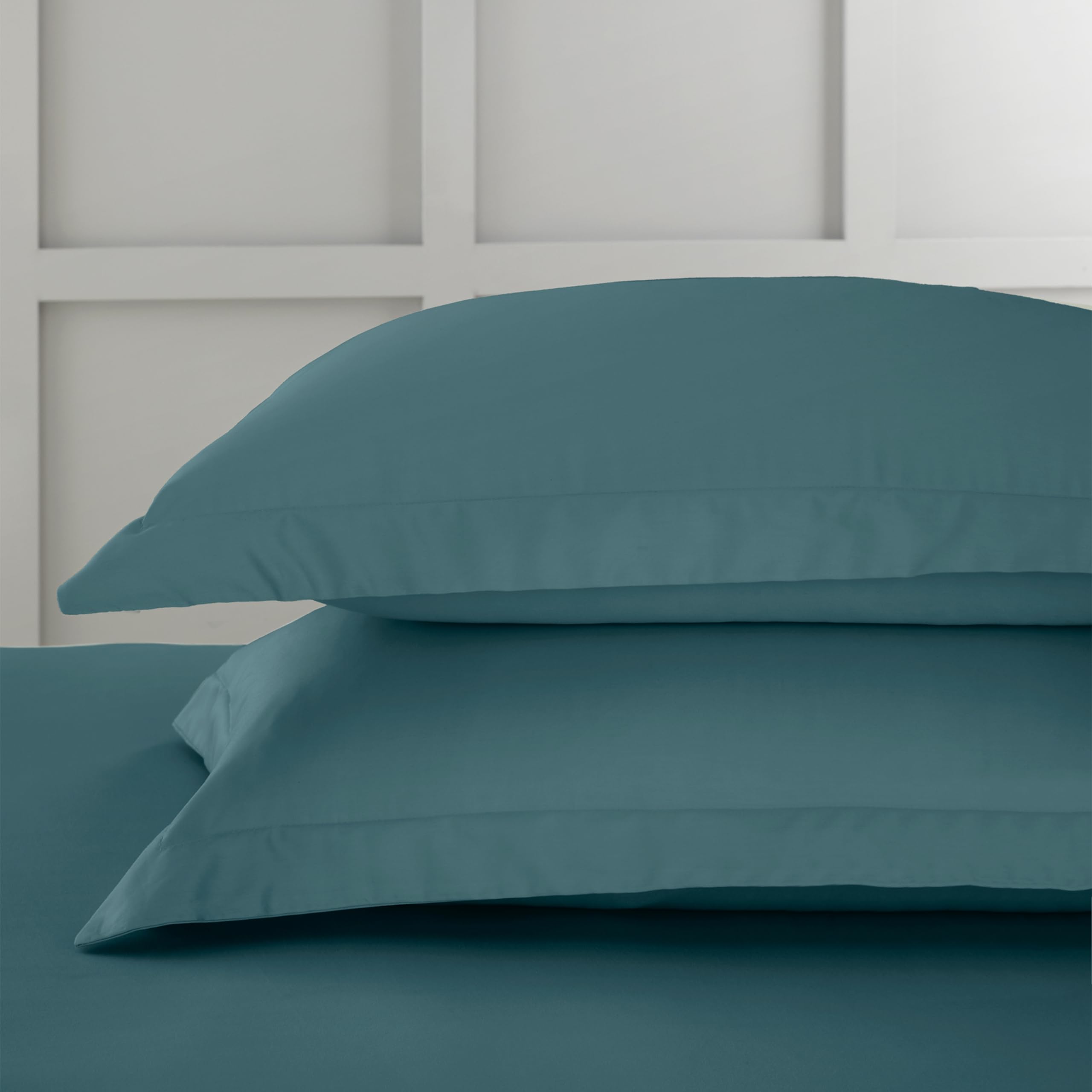 Bianca 400 Thread Count Cotton Sateen Oxford Pillowcase Pair Teal Green