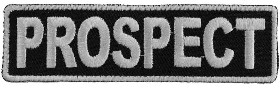 Prospect Patch 3.5 Inch White - 3.5x1 inch. Embroidered Iron on Patch