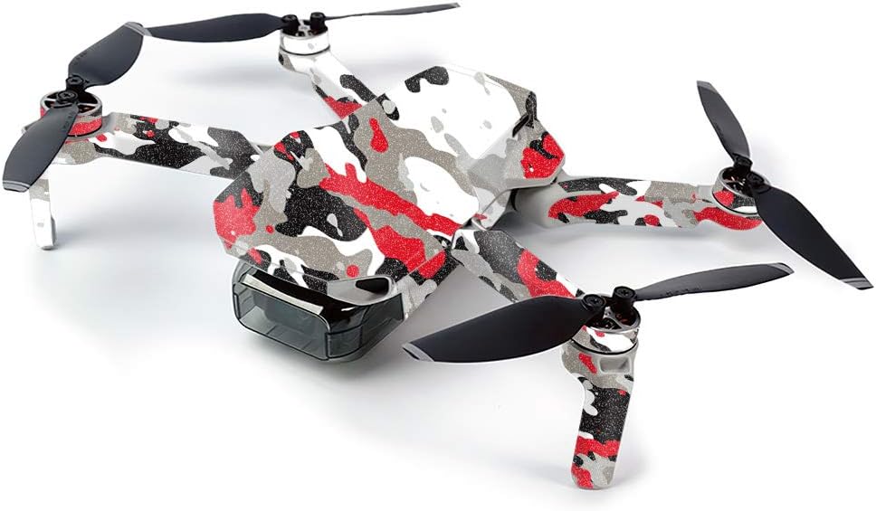 MightySkins Glossy Glitter Skin for DJI Mavic Mini Portable Drone Quadcopter - Red Camo | Protective, Durable High-Gloss Glitter Finish | Easy to Apply, Remove, and Change Styles | Made in The USA