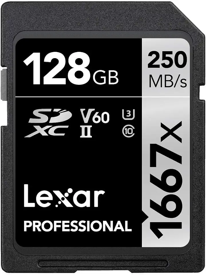 Lexar Professional 1667x SD Card 128GB, SDXC UHS-II Memory Card, Up to 250MB/s Read, 120MB/s Write, Class 10, U3, V60 SD for Professional Photographer, Videographer, Enthusiast | Up to 250MB/s Reading, Class 10, U3, V60, Professional Photographer, Vi