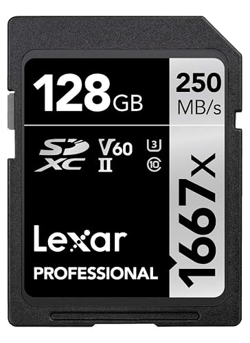 Lexar Professional 1667x Carte SD 128Go, Carte Memoire SDXC UHS-II,