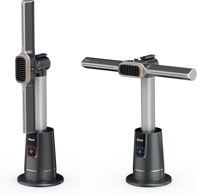 Shark TurboBlade Cool + Heat 2-in-1 Ventilator & Heizlüfter mit Thermo IQ, Fernbedienung & Oszillation | Flügelloser Turmventilator für Schnellheizung & Luftkühlung, Schwarz-Gold, TH200EU