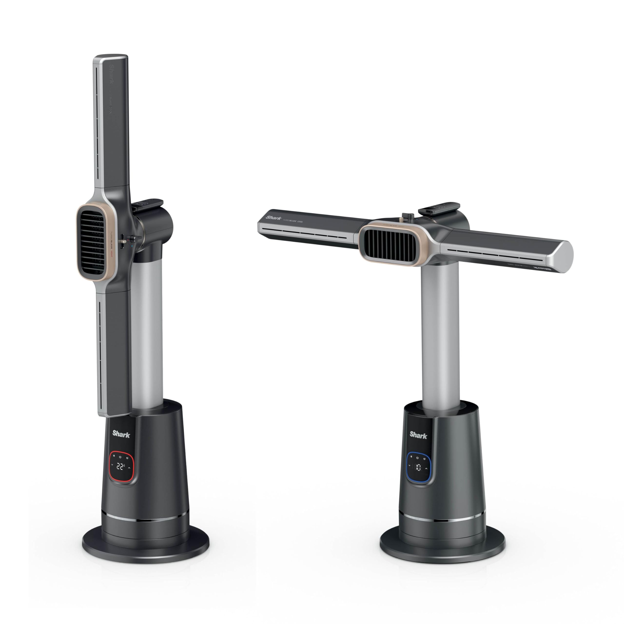 Shark TurboBlade Ventilador + Calentador 2 en 1, ventilador doble y calentador, mando a distancia, Negro, TH200EU