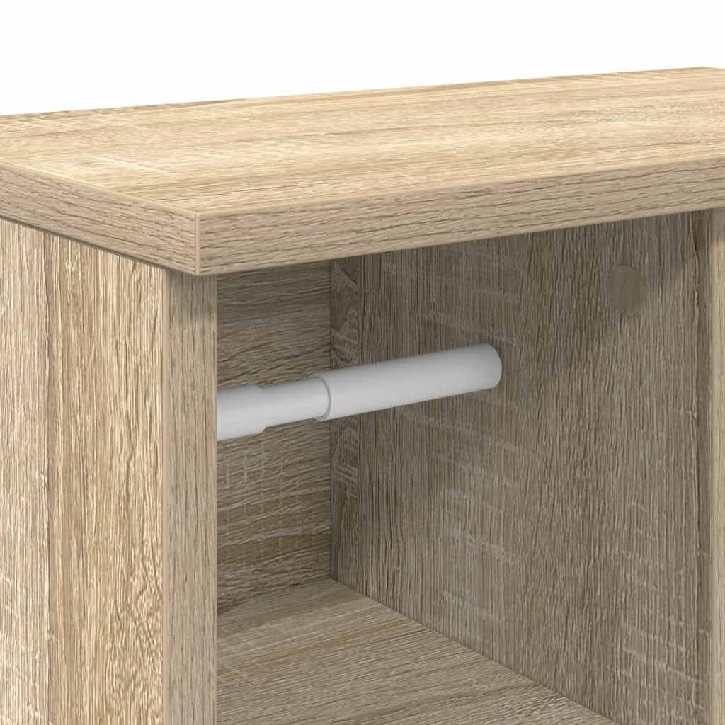 vidaXL Mueble de baño con portarrollos Roble Sonoma 39x22x90 cm, Armario de Almacenamiento de baño, Armario de Cuarto de baño, Mueble de Suelo de baño