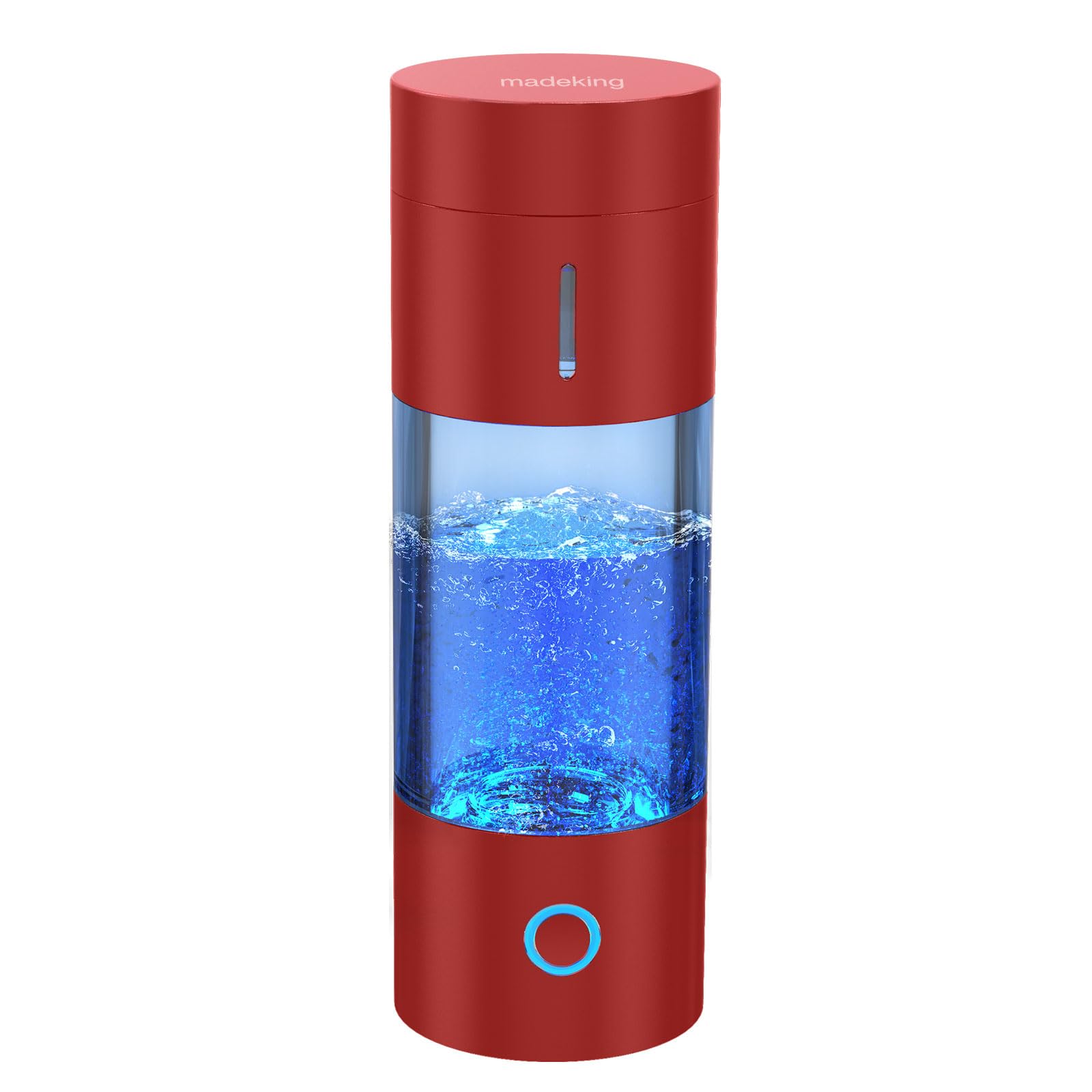 Wasserstoff-Wasserflaschen-Generator - 5Min Schnell Elektrolyse Wasserstoff Wasser Maschine, Tragbarer, wiederaufladbarer, wasserstoffreicher Wasserbecher-Macher, Typ C (Rot)