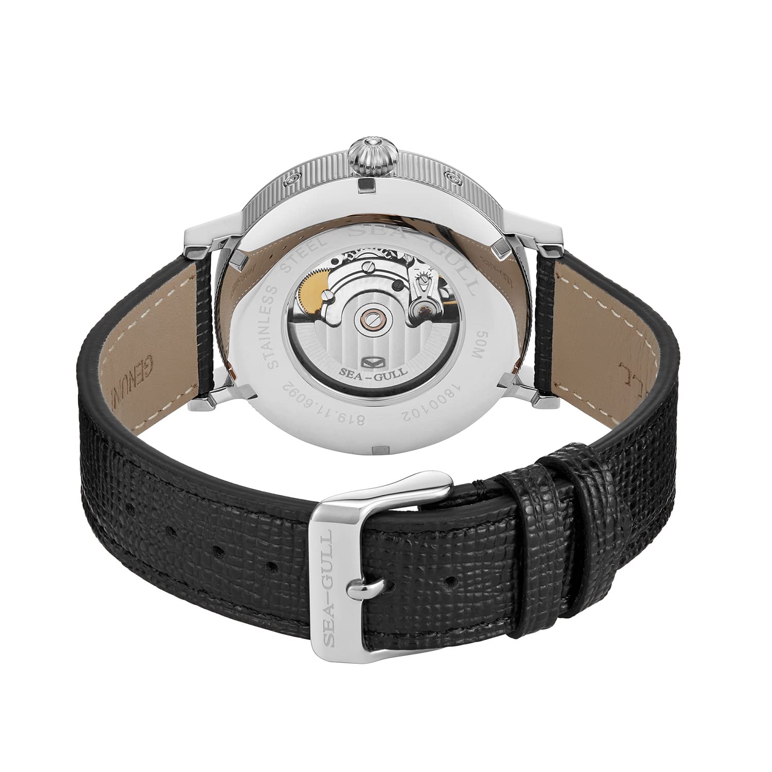 SEA-GULL 2021 New Seagull Orologio meccanico automatico da uomo Business Casual Orologio con fasi lunari Esplorazione dello spazio Confezione regalo 819.11.6092