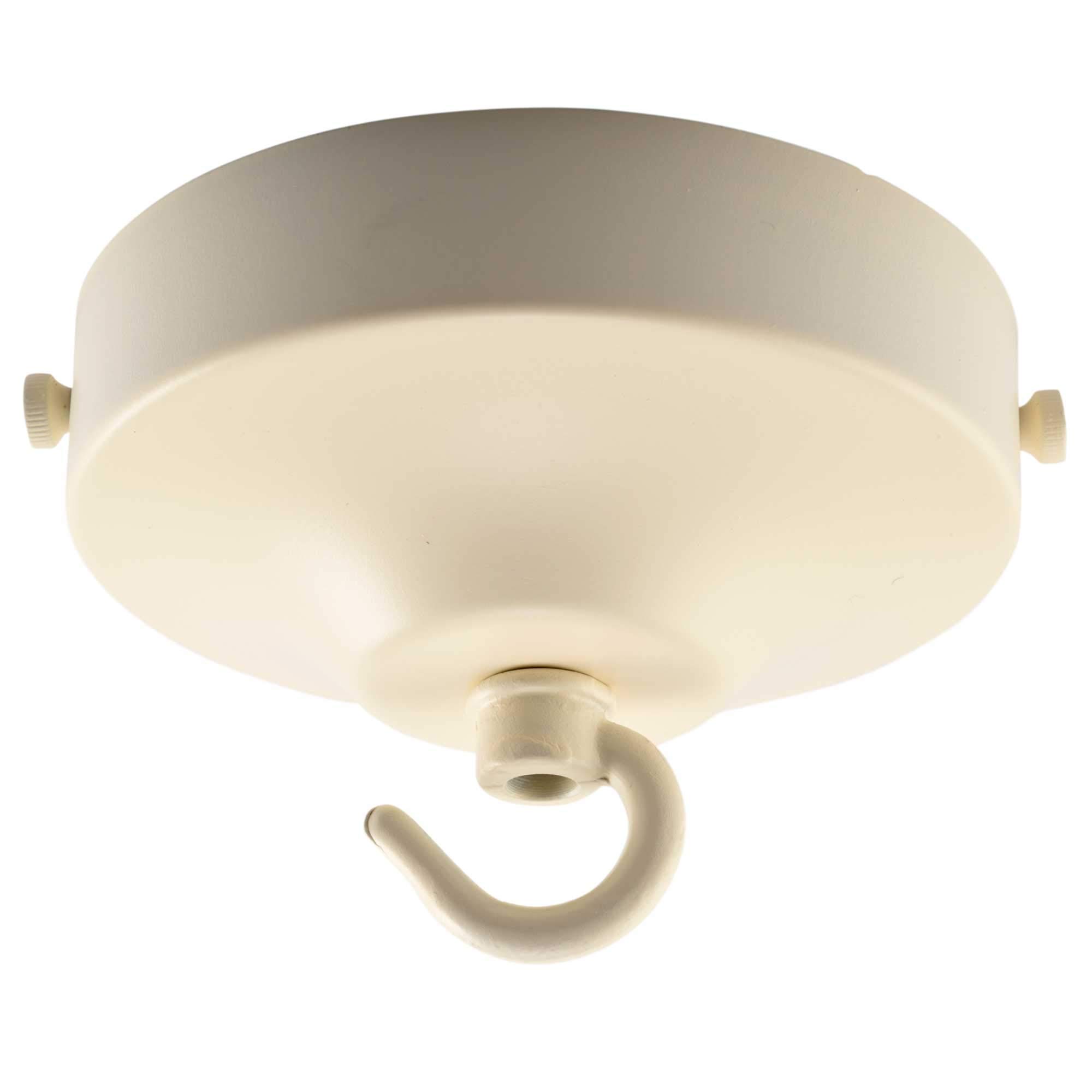 Elektek Antique White 100Mm Light Fitting Lamp Kit With Strap Bracket With Hook