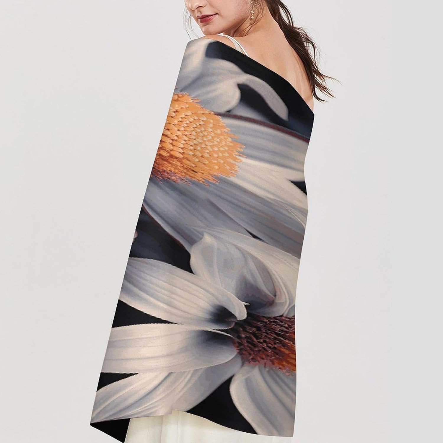 Modern Floral Painting Scarf for Women Men Soft Warm Fashion Blanket Scarves Classic Cashmere Feel Scarf Long Shawl Large Scarves Cold Weather Thick Blanket Scarfs