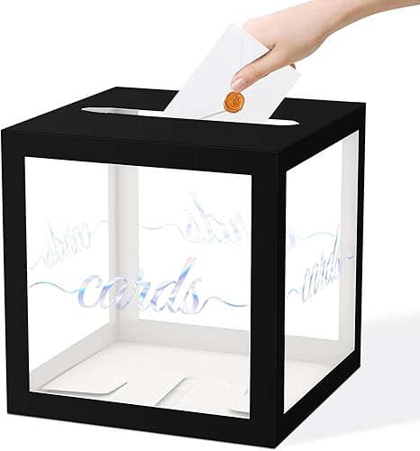 Miniatura 7 de Caja de tarjetas de boda para recepción, caja de regalo blanca, caja de dinero para baby showers, cumpleaños, bodas, jubilaciones, casas abiertas,