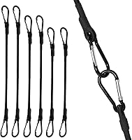 Vista 8 de Correas elásticas cortas con Mini SDTC Tech con mosquetones, paquete de 8 correas elásticas negras extra resistentes de 6", 8", 10" SDTC Tech