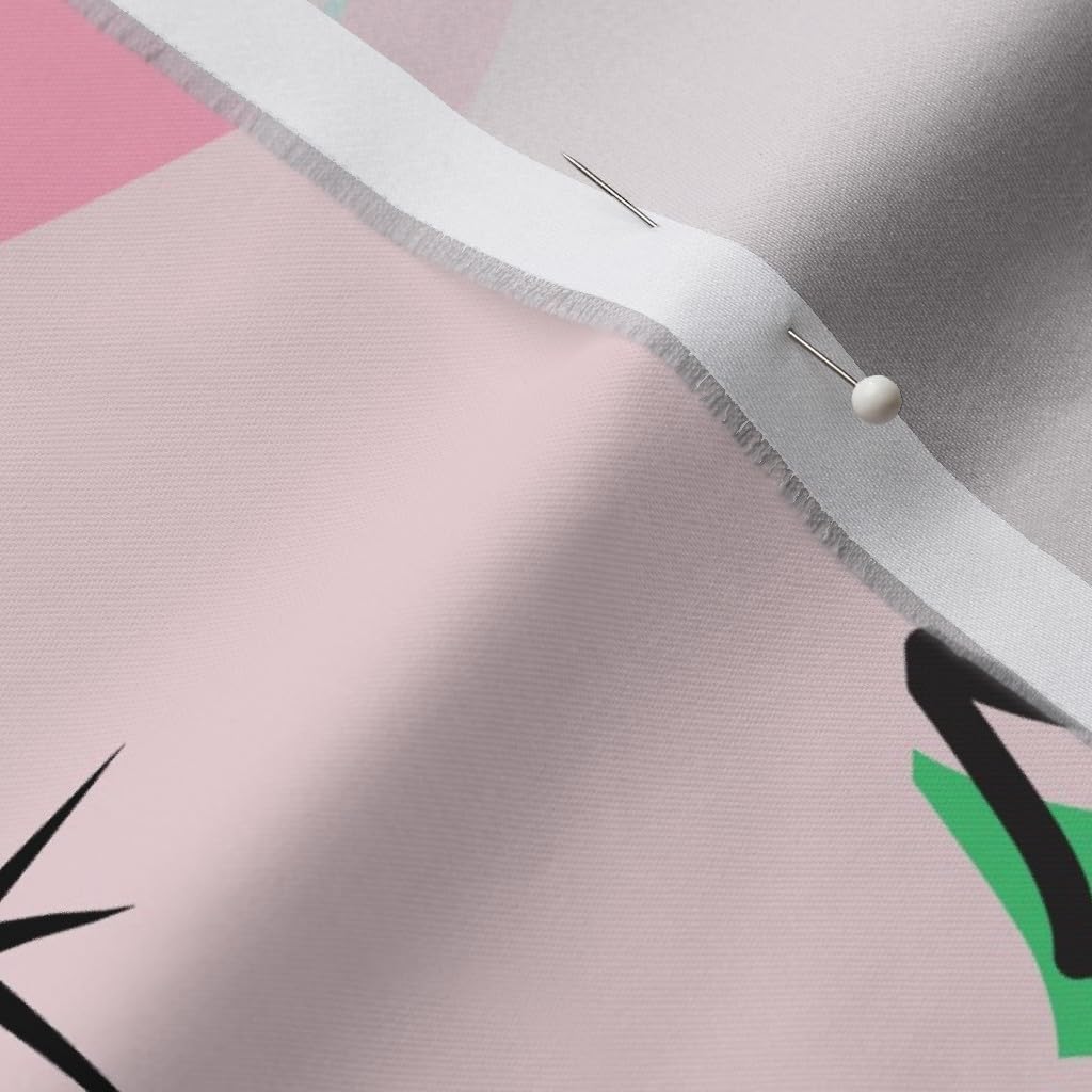 Spoonflower Fabric - Kittens Pink Large Scale Cats Cute Retro Vintage Art Printed on Organic Cotton Sateen Fabric by The Yard - Sewing Quilting Apparel Home Decor