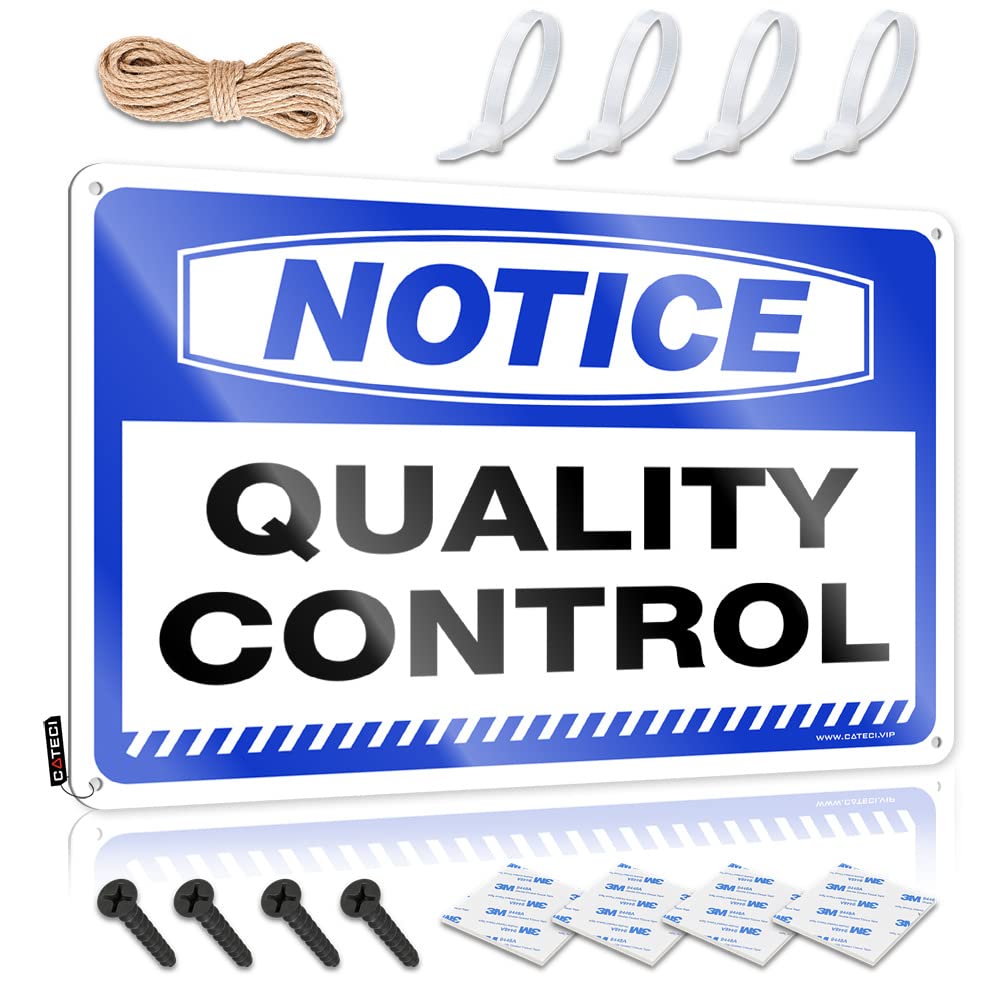 STWNVOITV Bar Man Cave Decor Notice Quality Control Tin Sign Funny Alcohol Signs Bro Cave Sign(30X40CM)