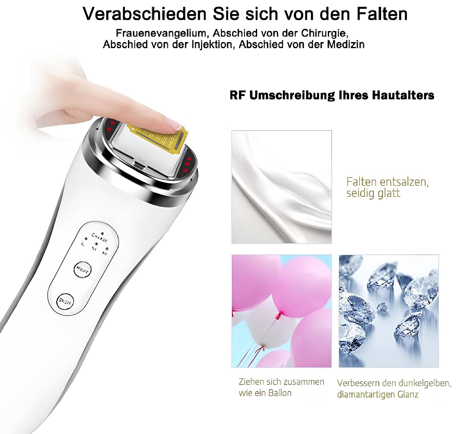 Cool-i® RF-Pflegegerät – Radiofrequenz-Technologie mit Wärmefunktion – Ergänzende Hautpflege zu Hause – Kabellos, tragbar, leicht zu bedienen