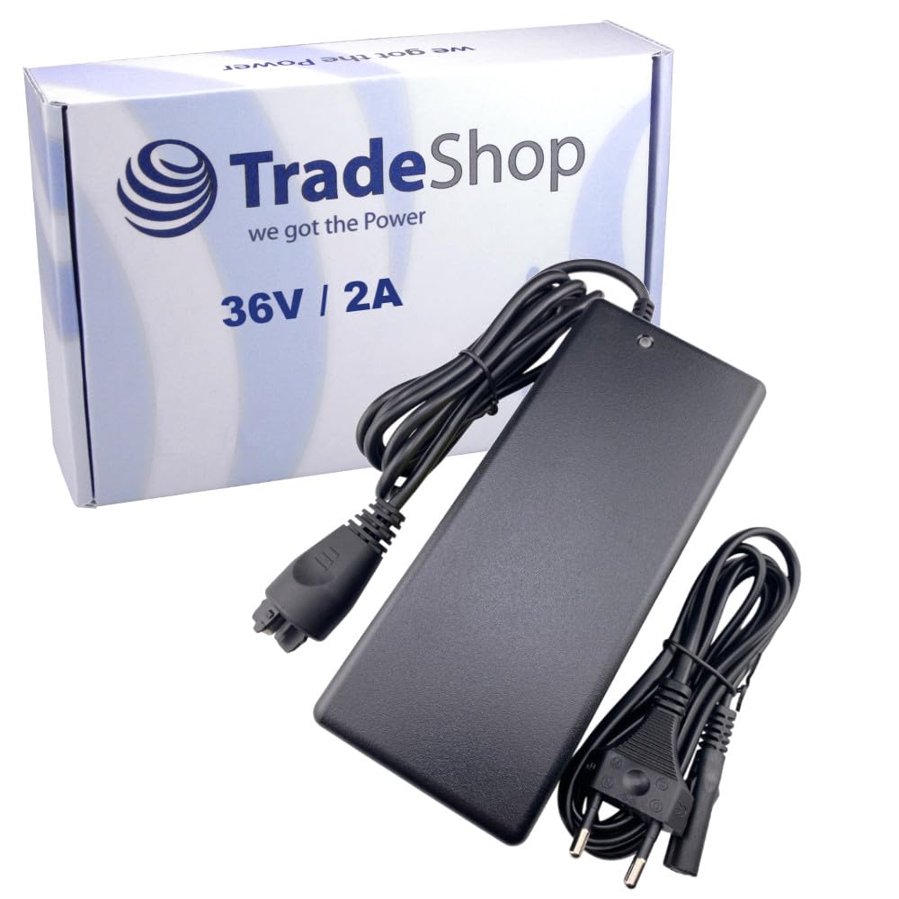 Trade-Shop Fuente de alimentación, cargador y cable de carga, 36 V, 2 A, compatible con Bosch 0 275 007 513, 0 275 007 514, 0 275 007 515, 0 275 007 518, 0 275 007 522