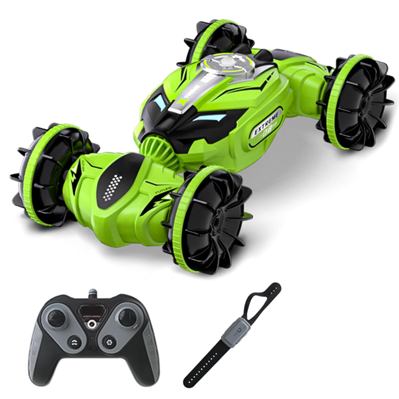 – Remote Control Stunt Car 2.4GHz Transforming Amphibious Remote Control Car Dual Mode Remote Control Mode Twist and Transform Auto Demonstration Land and Water Mode