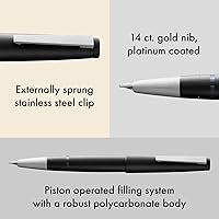 Vista 3 de Pluma estilográfica, negra, de punta extra-fina, marca Lamy 2000 (L01EF).