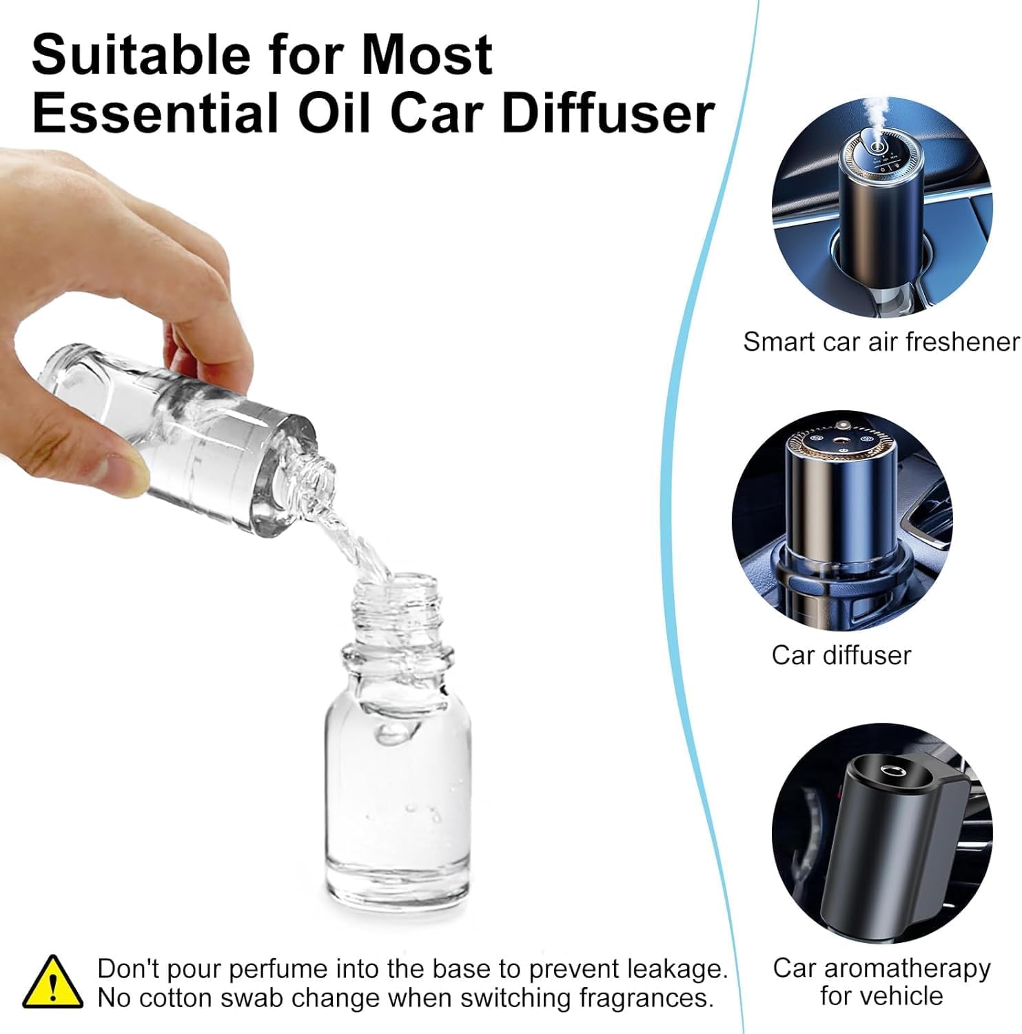 Amor Lyris 2 Packs Essential Oil Refill for Smart Car Air Freshener, 3.5OZ Car Diffuser Refill, Aromatherapy Perfume Refill Can be Used for 4-8 Months, Made with Natural Plant Extracts, New Car Smell