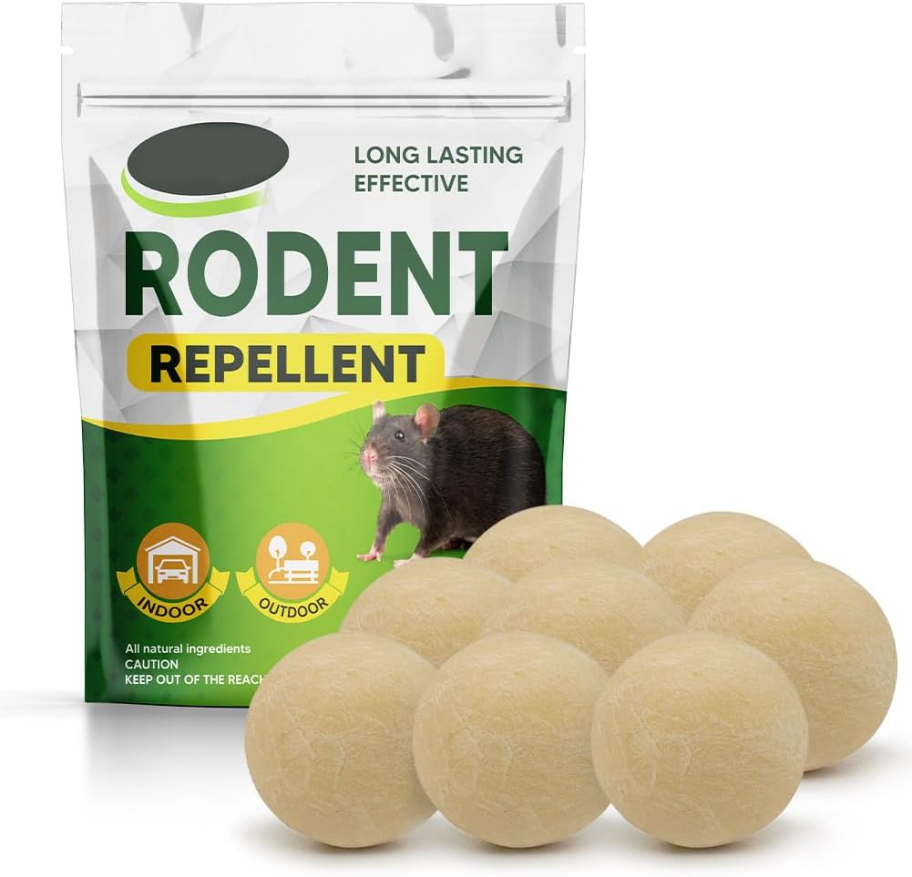 Rodent Repellent, Indoor Mice Repellent, Peppermint to Repel Mice and Rats, Outdoor Mouse Deterrent, Rat Repellent for Camper Vans, Home Mice Control, Better Than Ultrasonic, 8P