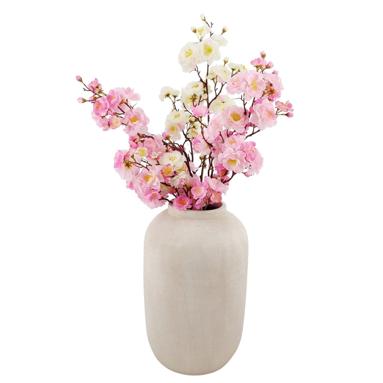 Bodenvase Avion 35cm - bauchig, Creme grau, Keramik, Ø24cm CreaFlor Home