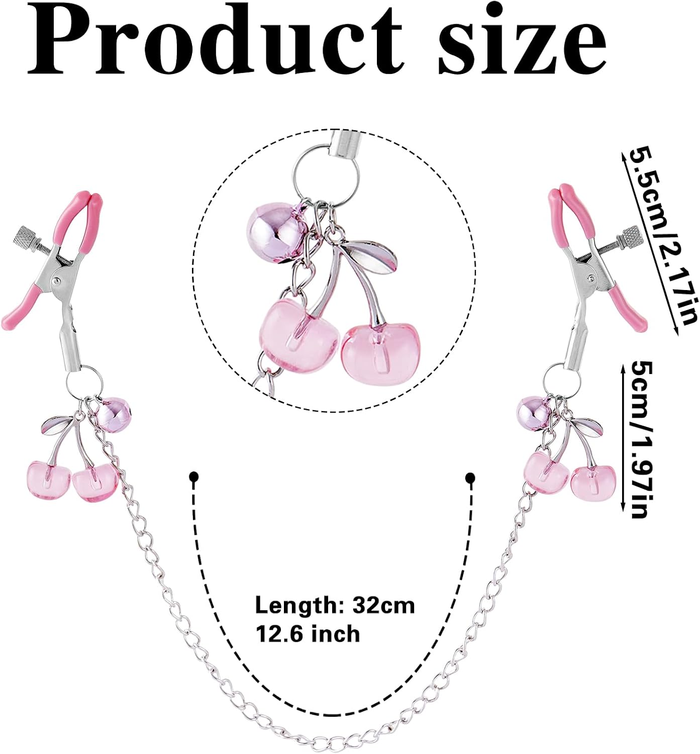 Body Clamps Clip Chain - Adjustable Pressure Non-Piercing Lightweight Faux Body Clamps Chain for Adult Women