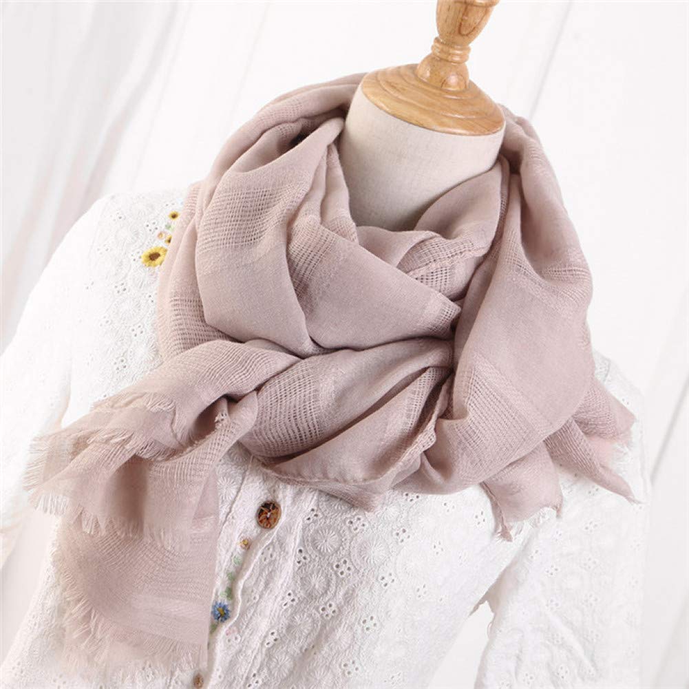 Écharpe de printemps en coton pour femme : étole large ajourée à franges de 190x90cm
