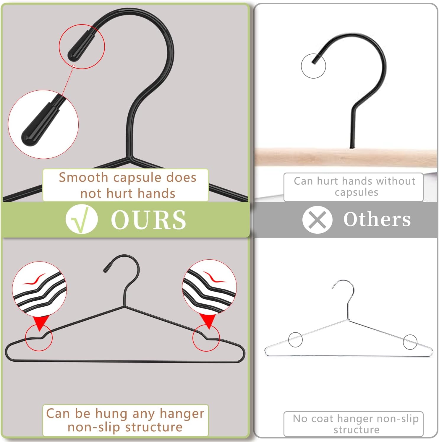 Freezer Organizer Bins，Upgraded Bottom Leak-Proof net，4 Pack and 40Pack+5 Clips Luxurious Hanger Set