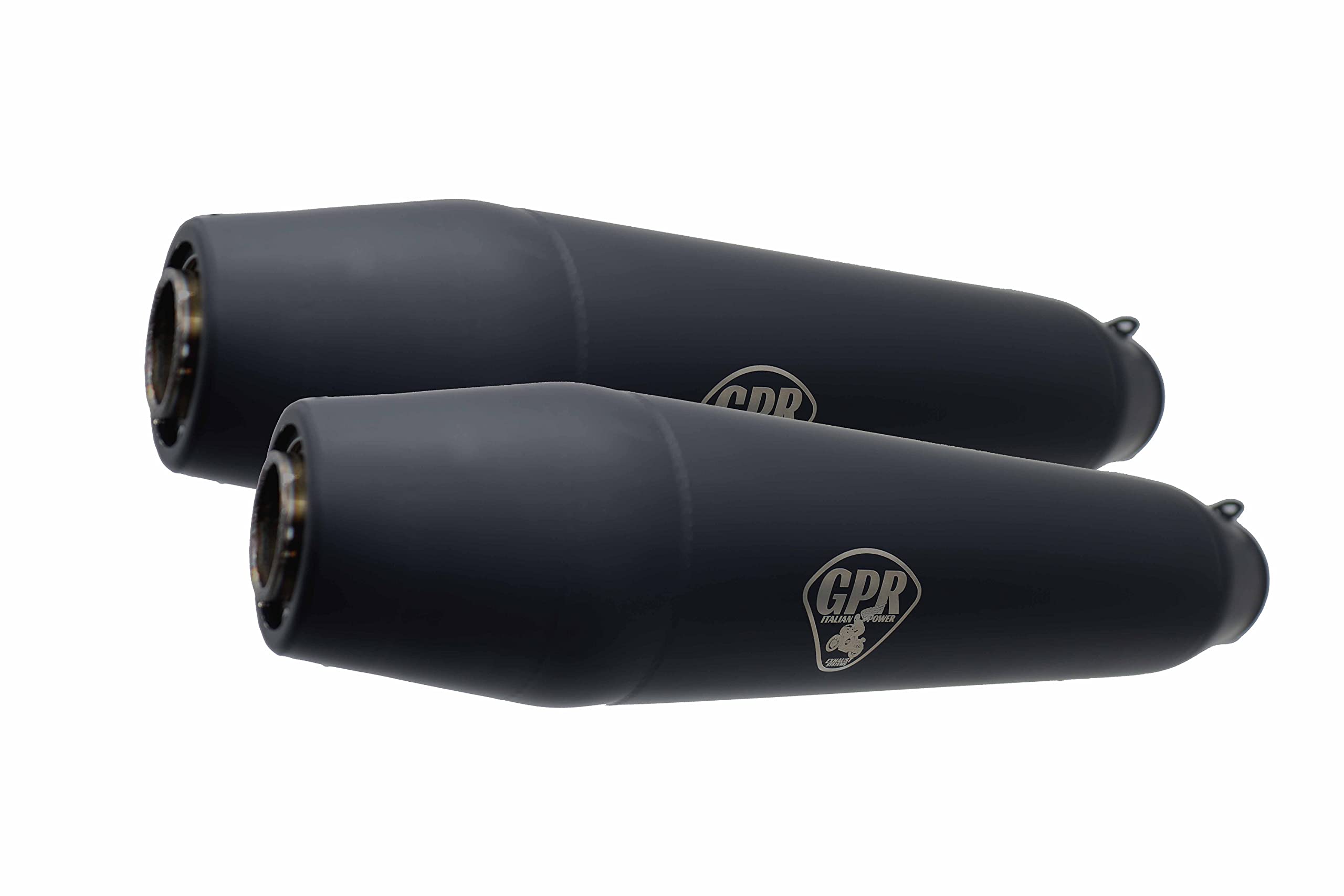 Par silenciadores homologados universal sin tubos de enlace GPR Deeptone Black Cafè Racer Compatible con Bmw R 80 R - Rs 1982/1984