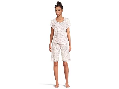 Karen Neuburger Novelty Print Short Sleeve Bermuda Set Women