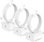 IPhone 17 16 15 Chargeur,paquet de 3 20W USB-C Chargeur mural rapide avec 6ft USB C à USB C Câble pour iPhone 17/16/16 Pro Max/16 Plus/15/15 Pro Max/15 Plus/iPad Air/iPad et plus