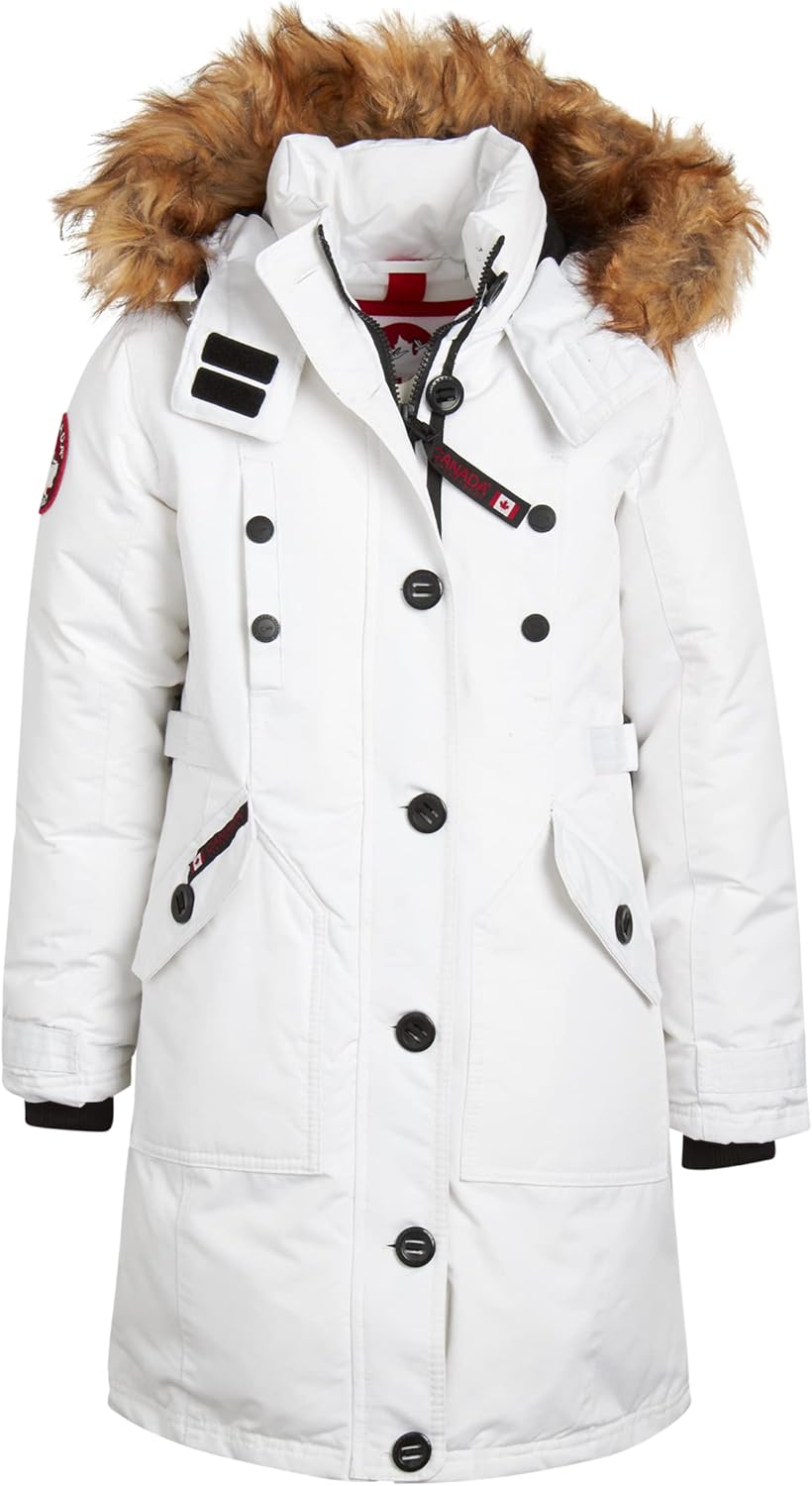 CANADA WEATHER GEAR Girls’ Winter Jacket – Stadium Expedition Parka Coat, Fur Trim Hood: Clothing, Shoes & Jewelry