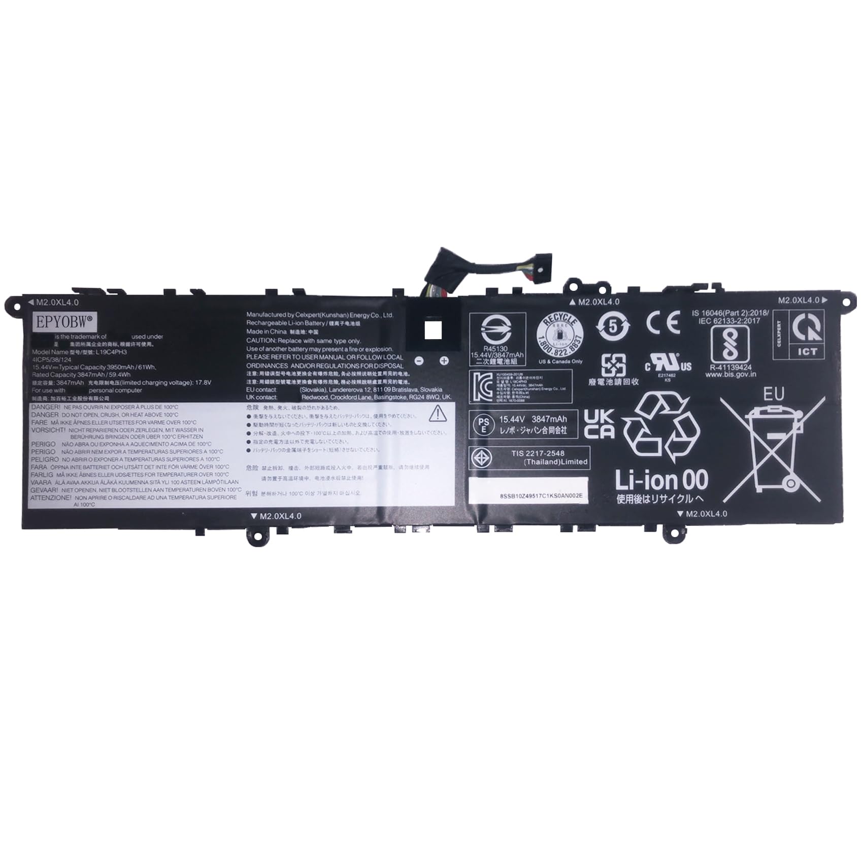 Amazon.com: EPYOBW L19C4PH3 Laptop Battery 61Wh Compatible with