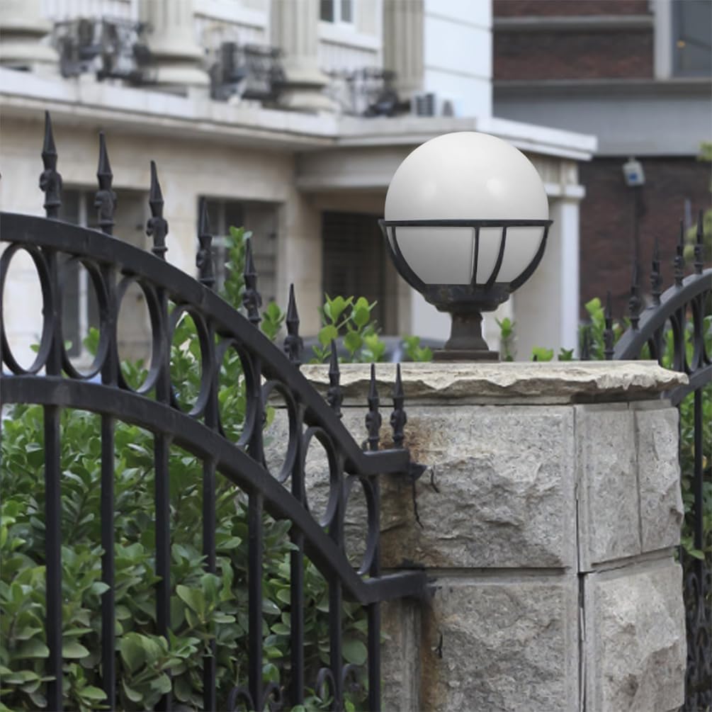 VOSAREA Globe Oversized Scalloped Lamp Shade in Acrylic for Outdoor Yard Street Light Cover Replacement