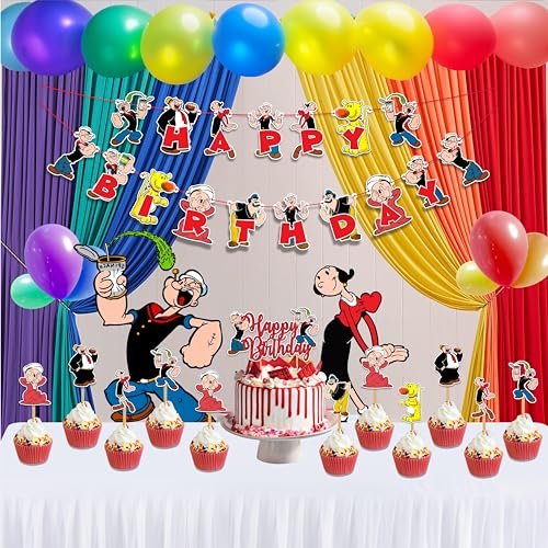 Popye Theme Birthday Party Supplies - Sailor Cartoon Inspired Party