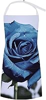 Vista 1 de MUSM Blue Rose Blooms Apron，Classic Vintage Funny with Pockets Aprons,Adjustable Bib Waterdrop Resistant for Kitchen Cooking Restaurant BBQ Painting