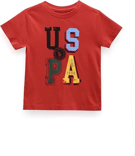 U.S. Polo Assn. Kids Regular fit Cotton Typography Short Sleeves Crew Neck T-Shirts