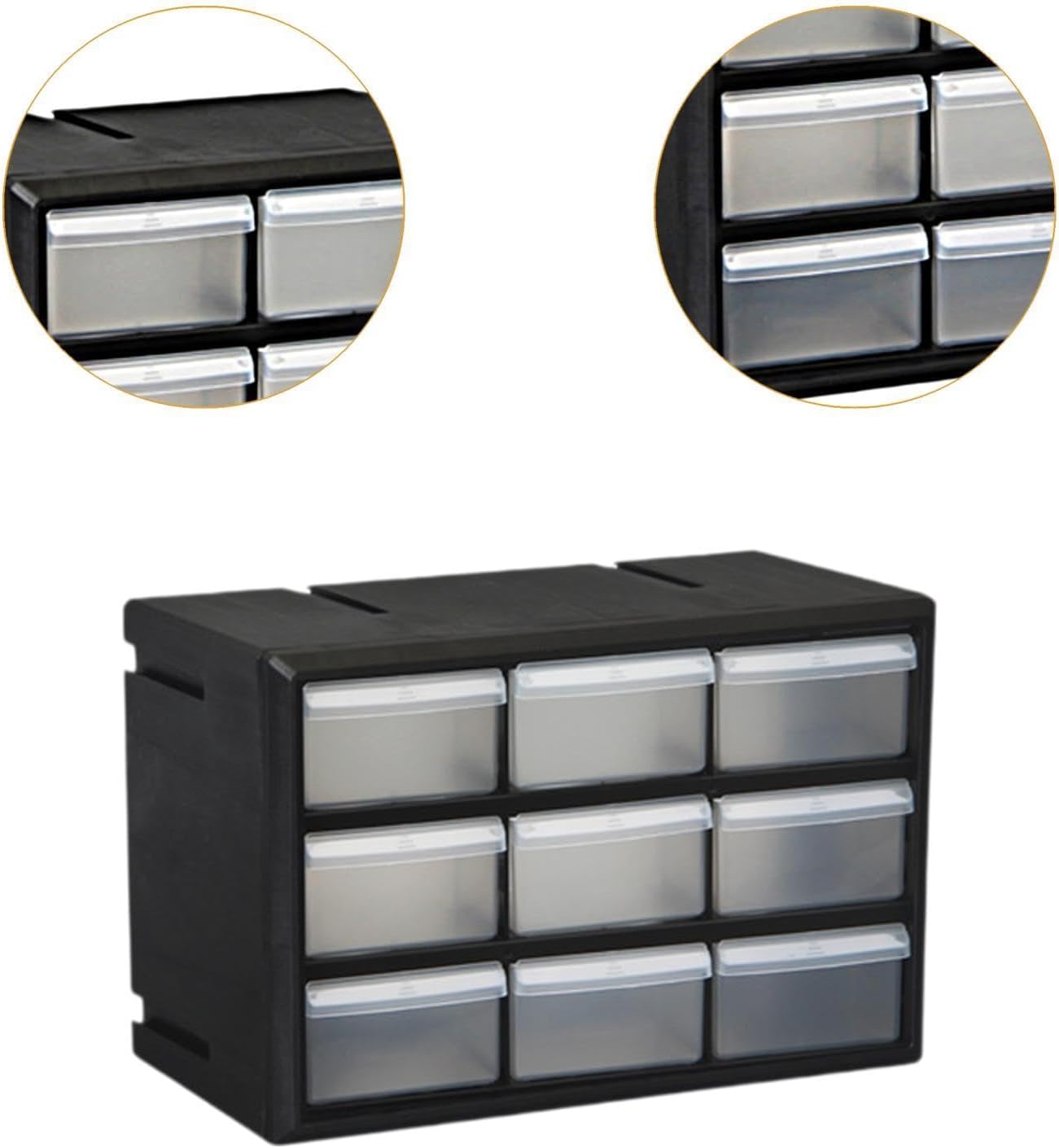 Yajuyi Drawer Storage Cabinet Organizer,Container,Wall Mounted,Bathroom Tool Box Garage Organization for Jewelry Beads Nuts Crafts, 9 drawers