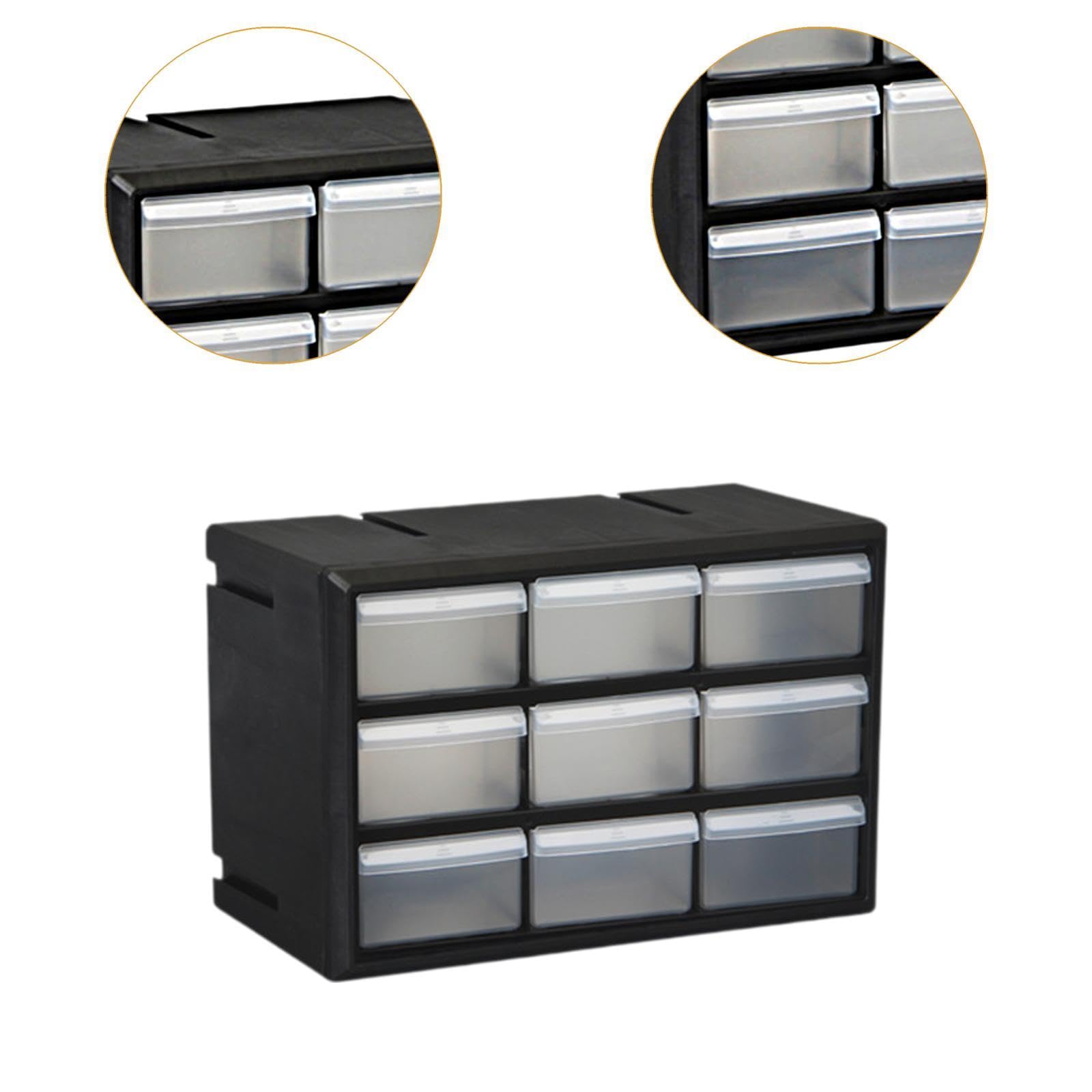 Organizador de Cajones para Armario, Organización de Garaje, Caja de Herramientas de Pared para Tuercas, Objetos Pequeños, Tornillos, Y Maquil, 9 Cajones