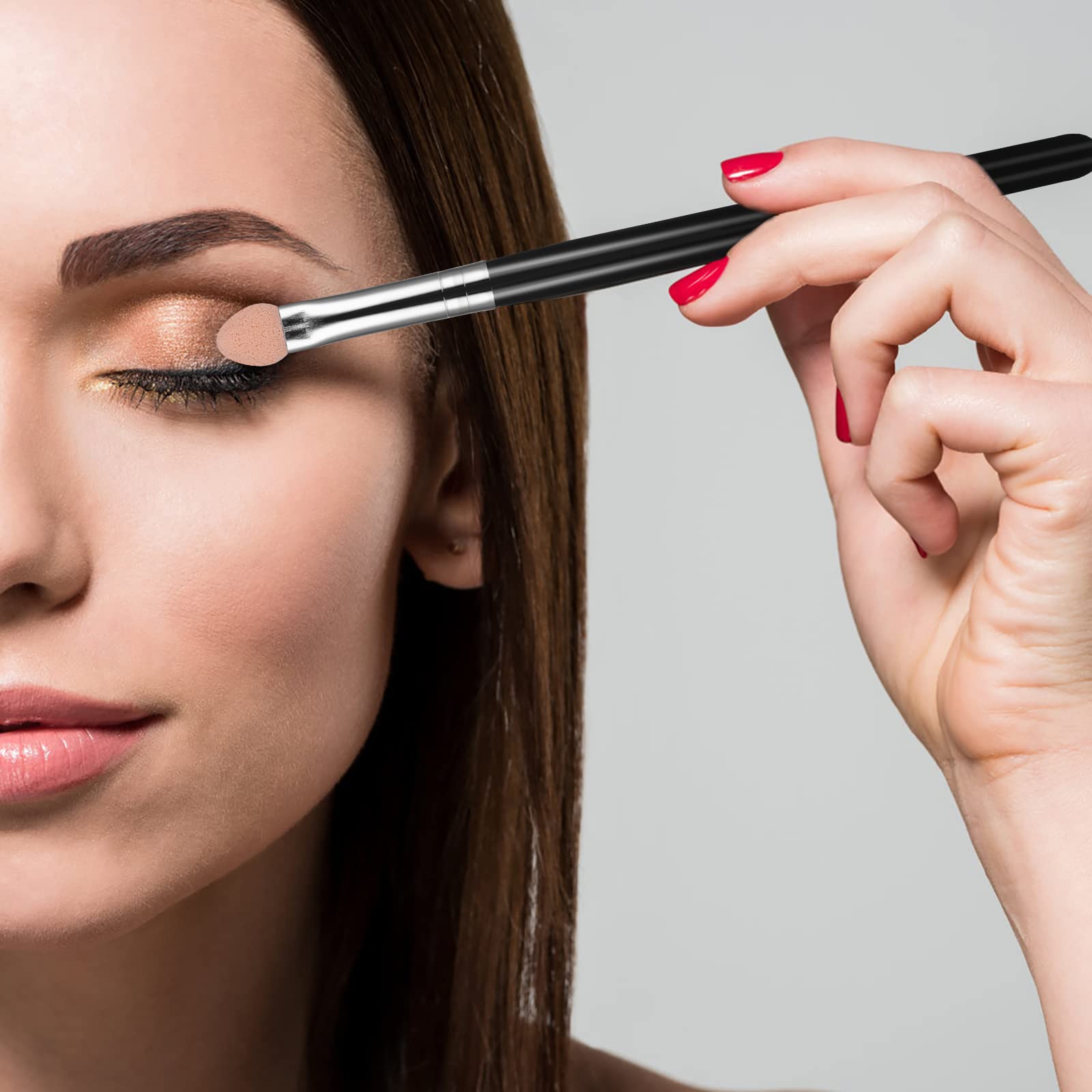 WLLHYF 10pcs Zestaw pędzli do makijażu aplikatorów cieni do powiek, zestaw pędzli do cieni do powiek, wielokrotnego użytku, zmywalny, profesjonalny aplikator cieni do powiek, zestaw pędzli(czarny)
