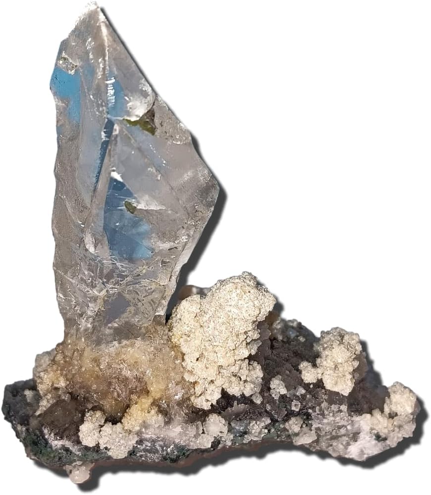 gypsum crystal on chalcedony druzy Natural Crystal Gemstone - piece #1